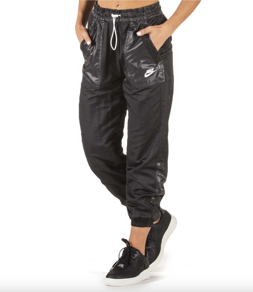 NIKE Sportswear Black Elastic Drawstring Waist Rebel Cargo Pants w/ Pockets Sz L